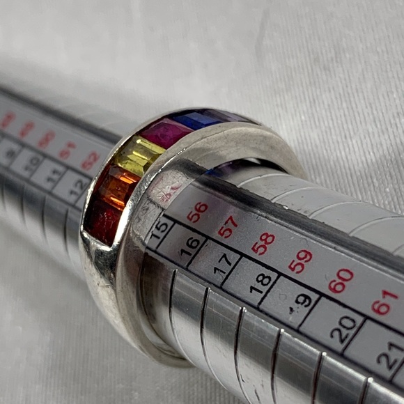 Rainbow stone Tysis .925 sterling ring size 8.75 - Picture 5 of 8